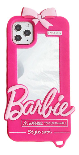 Funda De Silicona Suave Barbie Mirror Para iPhone, 1 Unidad