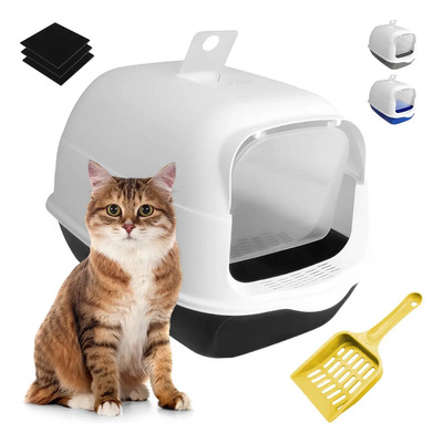 Arenero Cerrado Para Gatos Antiolores Puerta Palita Y Filtro Color Negro | MercadoLibre