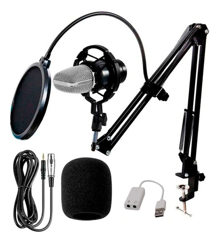 Kit Microfono Condenser Profesional Brazo Filtro Araña Bm800