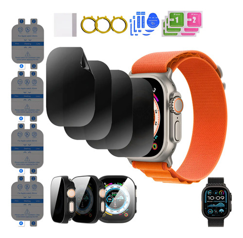 Mica Antiespia Para Apple Watch Serie 11/10/9/8/7/6/5 Se 4pc