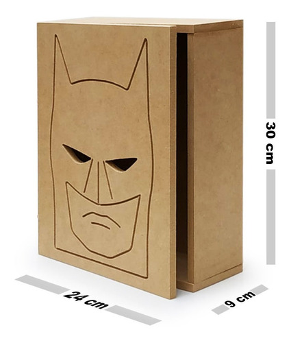 Caja De Madera Batman Con Tapa Para Regalo Sorpresa