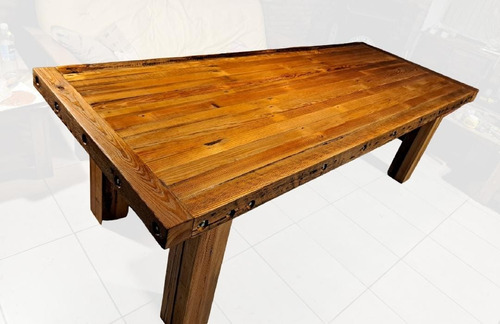 Mesa Comedor Pinotea Reciclada Estilo Rústico 2.50 X 0.99