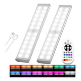 Luces Led Debajo Gabinete Recargables Con Sensor Rgb Paque