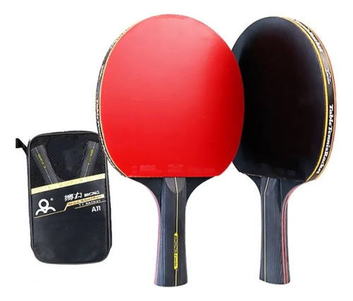 Pack 2 Paleta De Ping Pong Profesional 6 Estrellas Mgo Corto