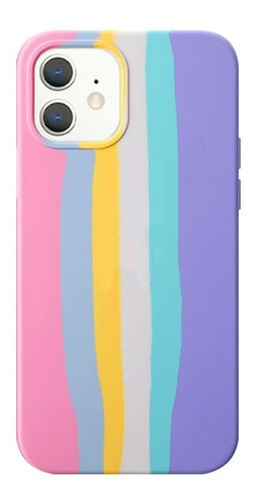 Funda Case Protectora Arcoiris Generica Compatible iPhone Color Pastel Arcoiris iPhone 11 Pro Max