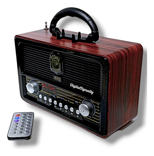 Bocina Bluetooth Ym088 Negra Retro Vintage Am/fm/usb/aux 