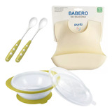 Set Nuk Plato Bowl Learning Cucharas Largas Silicona Babero