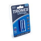 Par Pila Bateria Lithium Alcalina Tronex Aaa 1.5v Fr03 X2 