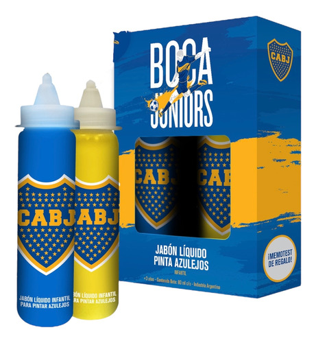 Nuevo! Duo Jabon Liquido Infantil Pinta Azulejos Boca Junior