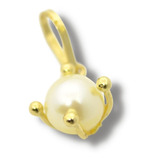 Pingente Berloque Charm Pérola Natural 5mm Ouro 18k P008