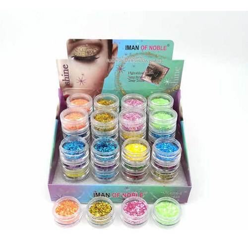 Pack De 3 Pigmentos Glitter Torre 6 Colores Para Ojos Uñas