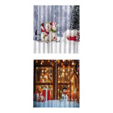 200x140cm Cortinas De Navidad Impermeable Navidad 4 Paneles