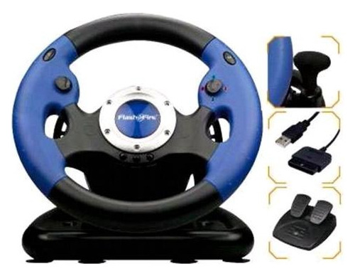 Volante Y Pedalera Pro Wheel Para Ps2 Xbox Pc Con Vibracion