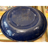 Antiguo Plato Enlozado Azul 16 Cm Muy Buen Estado