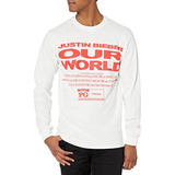 Camiseta De Manga Larga Justin Bieber Nuestro Mundo, Blanco,