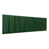 Cabeceira Box King Veludo Verde Placa Modular Ripada Adesiva