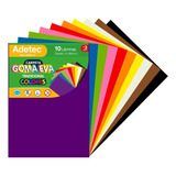 Goma Eva Tradicional A4 Colores Adetec X 10 Hj - 515 Color Variado