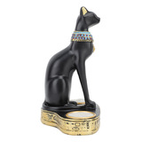 Candelabro Decorativo De Resina Con Forma De Gato Egipcio