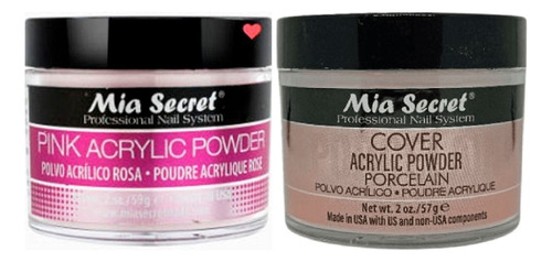 Pack 2 Polimeros 59gr Mia Secret Pink+cover Porcelain