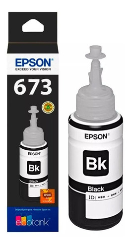 Tinta Epson T673 Negro Original L805 L810 L850 L1800