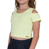 Cropped Infantil Juvenil Cotton Recorte Ombros