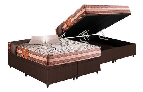 Cama Baú Queen: Colchão D33 Herval Lancy Df+box Crc Courano