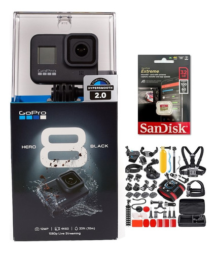 Camara Deportiva Gopro Hero 8 Black + 32gb + Accesorios