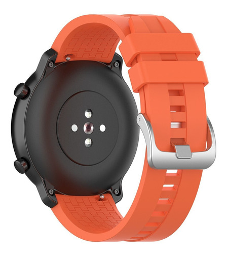 Pulseira De Silicone Para Huawei Watch Gt2 Gt3 46mm Gt 2 Pro Cor Laranja Largura 22