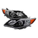 Toyota Camry 2012 2014 Juego Faros Fondo Negro 2013 Par Set