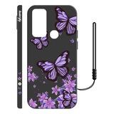 Carcasa De Silicona Diseño De Mariposa Para Motorola+ Correa