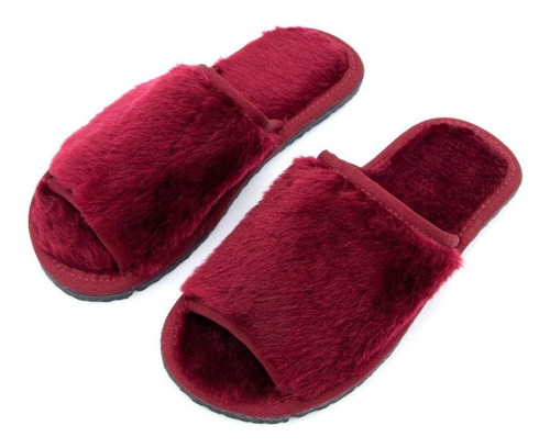 Pantufa Aberta Feminina Pelúcia Chinelo Premium Conforto