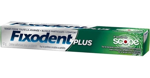 Fixodent Plus Adhesivo Para Prótesis Dental Crema Menta 57g