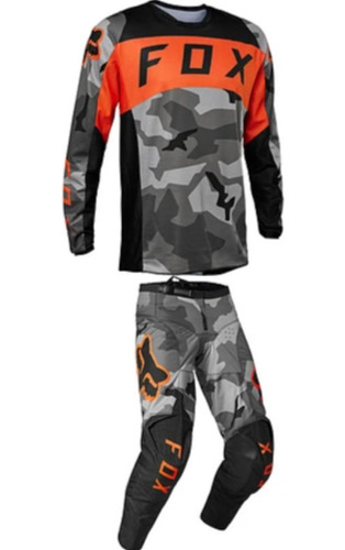 Equipo Conjunto Niño 180 Bnkr Camuflado Motocross Atv Mx Fox