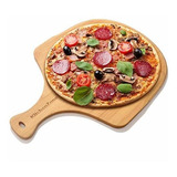 Kitchen Zone Bamboo Pizza Peel, Durable Wooden Pizza Board W