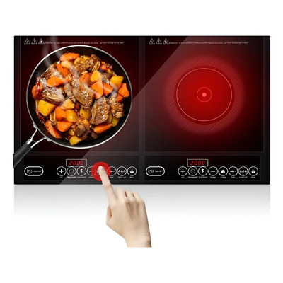 Parrilla Eléctrica De Inducción De 2 Zonas 2000w Negro | Envío gratis