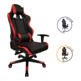 Silla Gamer Gaming Ergonomica Reclinable Colores Audiotek Color Rojo