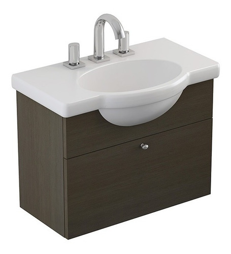 Vanitory Con Mueble Ferrum Venecia Colgar De 64 Cm Wengue Ahora 12 Y 18