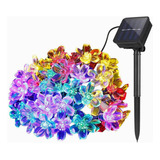 50 Led 7m Tira De Luces Led Solares Forma Flores Para Jardín