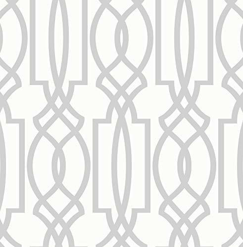 Papel Tapiz - Nextwall Papel Pintado Gris Suave Deco Lattice