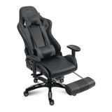 Silla De Escritorio Level Up Apolo Gamer Ergonómica  Negro Y Gris Con Tapizado De Cuero Sintético