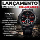 Relógio Smartwatch Militar Zeblaze Ares3 Sport Mode Ultra Hd Cor Da Caixa Preto Cor Da Pulseira Meteorite Black Cor Do Bisel Preto