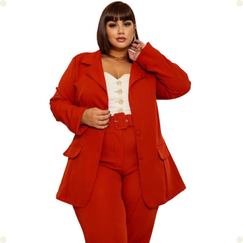 Conjunto Blazer Plus Size Social Linha Premium  Alfaiataria