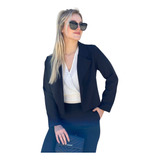 Blazer De Bengalina Entallado A La Cintura Mujer Moda 