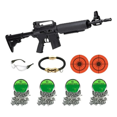 Rifle Crosman M4 R15 Posta Diabolo Balin Deportivo 4.5 Bombe Negro 4.5 Mm