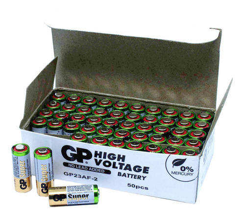 50 Pilhas Bateria 23a 12v A23 Gp Controle Alarme Portão Bulk