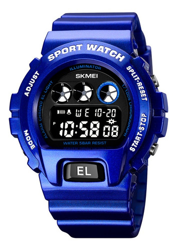 Reloj Unisex Skmei 1813 Resiste Agua Digital Alarma Cronometro Color De La Malla Azul