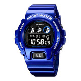 Reloj Unisex Skmei 1813 Sumergible Digital Alarma Cronometro Color De La Malla Azul