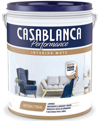 Performance Pintura Latex Interior Lavable 20l Casablanca