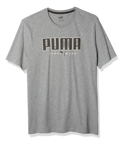 Puma Polera Deportiva Para Hombre, Gris Jaspeado Medio, S