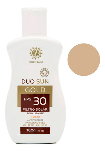Duo Sun Gold Filtro Solar Tonalizante Peach Fps 30 - 100g